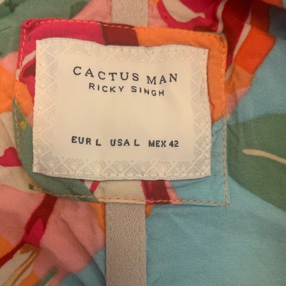 Cactus man ricky singh shirt, causal floral Hawaiian beach button down shirt - Picture 6 of 6